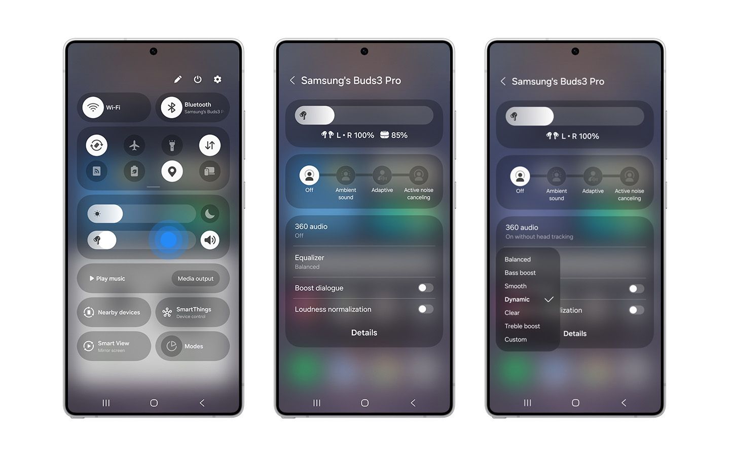Controles de los nuevos brotes de Samsung