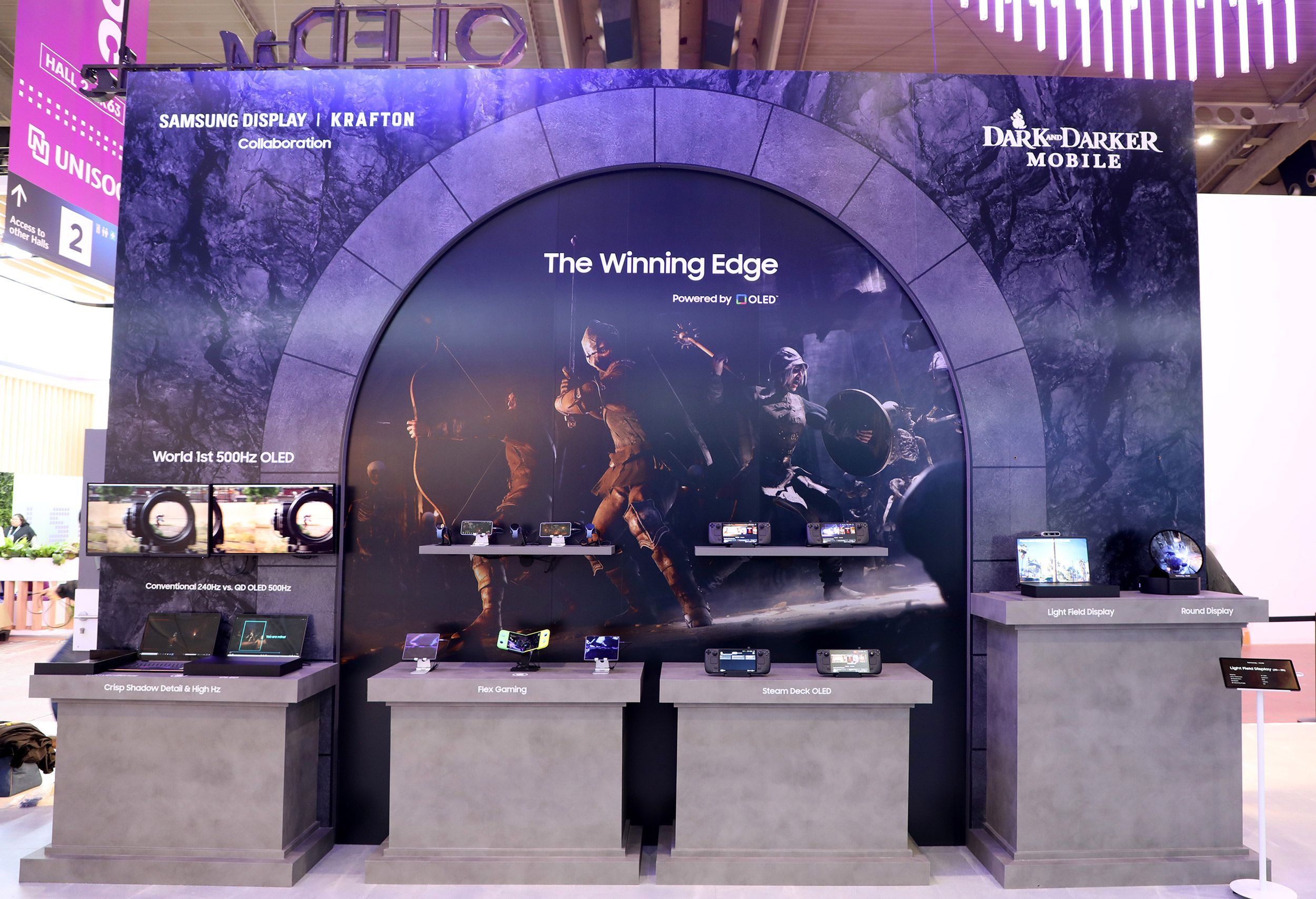Una instalación de prototipos de visualización de Samsung en MWC 2025.