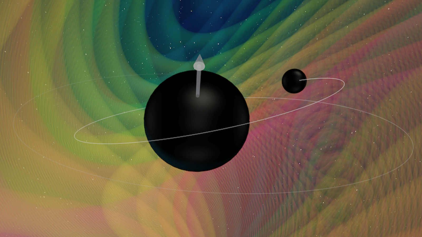 Un diagrama artístico que muestra agujeros negros de dimensiones no únicas