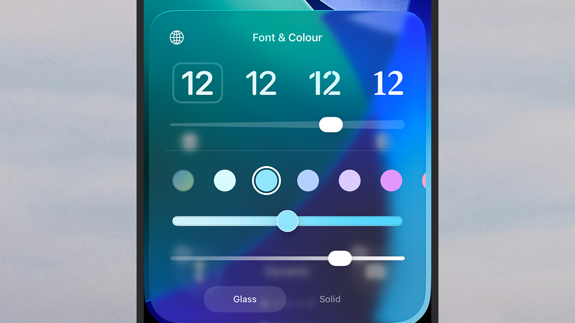 captura de pantalla de opciones de fuente y color en un iPhone