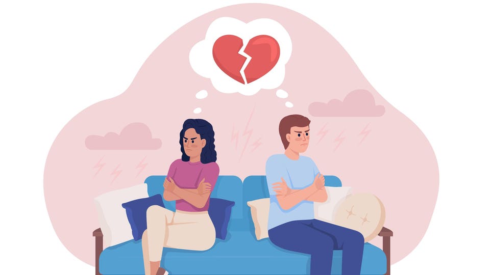 Ilustración de vector de concepto plano de pareja discutiendo