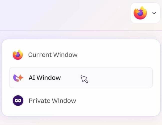 Imagen de la interfaz AI Window en Firefox Imagen de la interfaz AI Window en Firefox