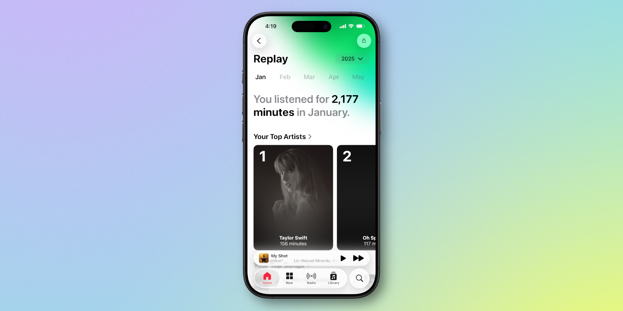 Reproducción de música de Apple iOS 26