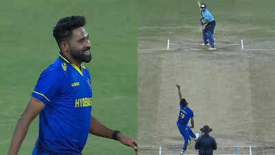 Foto/pantalla Entre los planes T20 de la India, Mohammed Siraj recuerda a los selectores con una explosión de 3 terrenos mientras Hyderabad derrota a Mumbai en SMAT - Ver