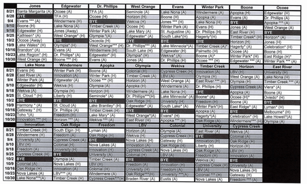 Calendario de fútbol de 2026 para las 23 escuelas de OCPS