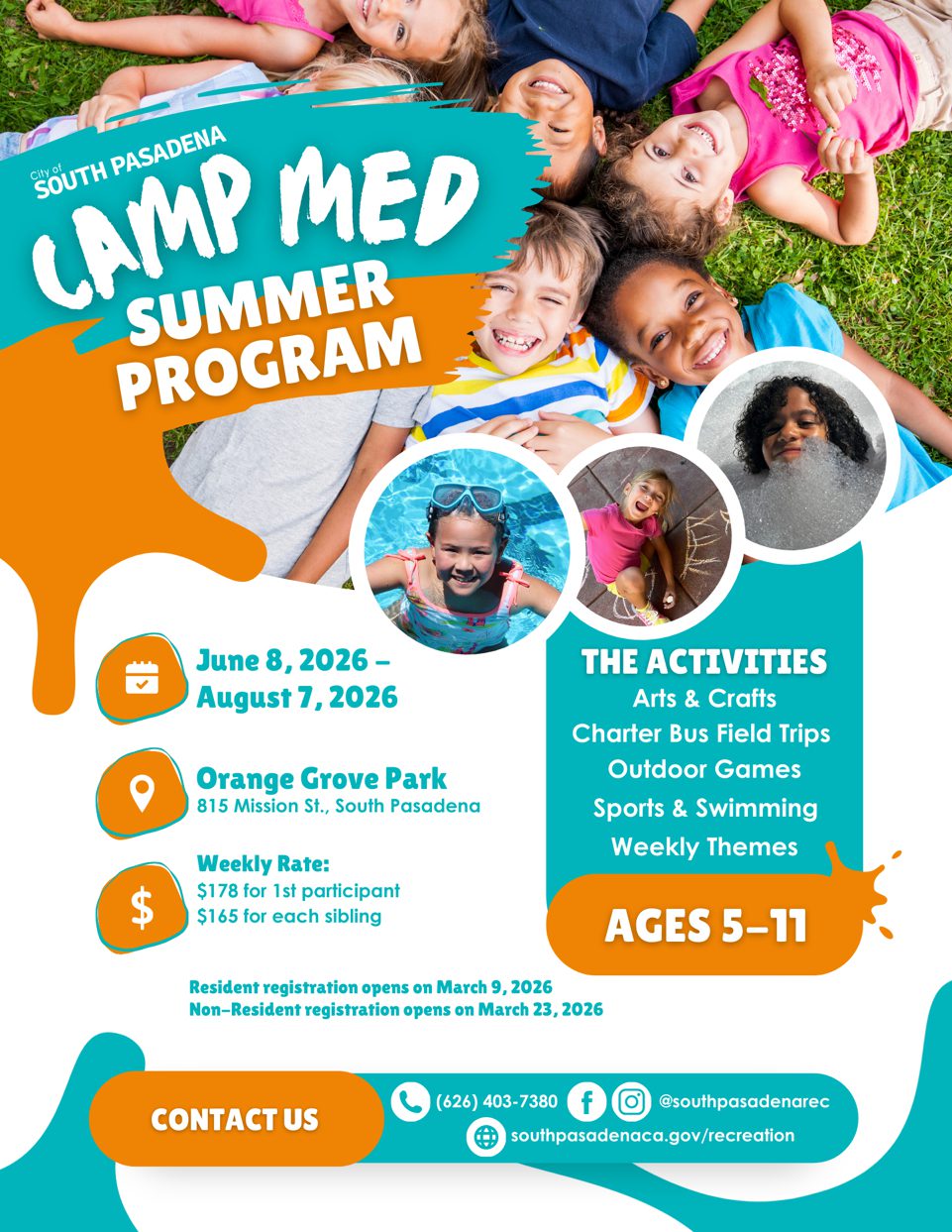 FOTOS: Ciudad de South Pasadena | Sur de Pasadena | Summer Camp Med 2026 regresa a Orange Grove Park
