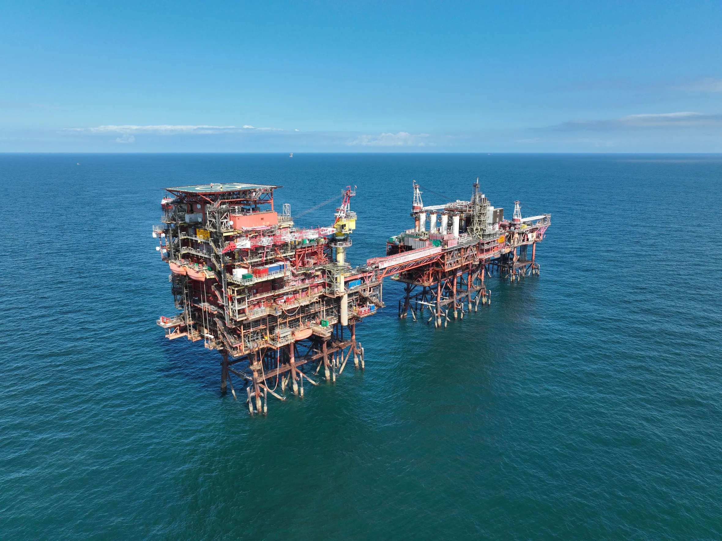 La instalación de almacenamiento de gas natural Rough, una plataforma marina en el Mar del Norte.