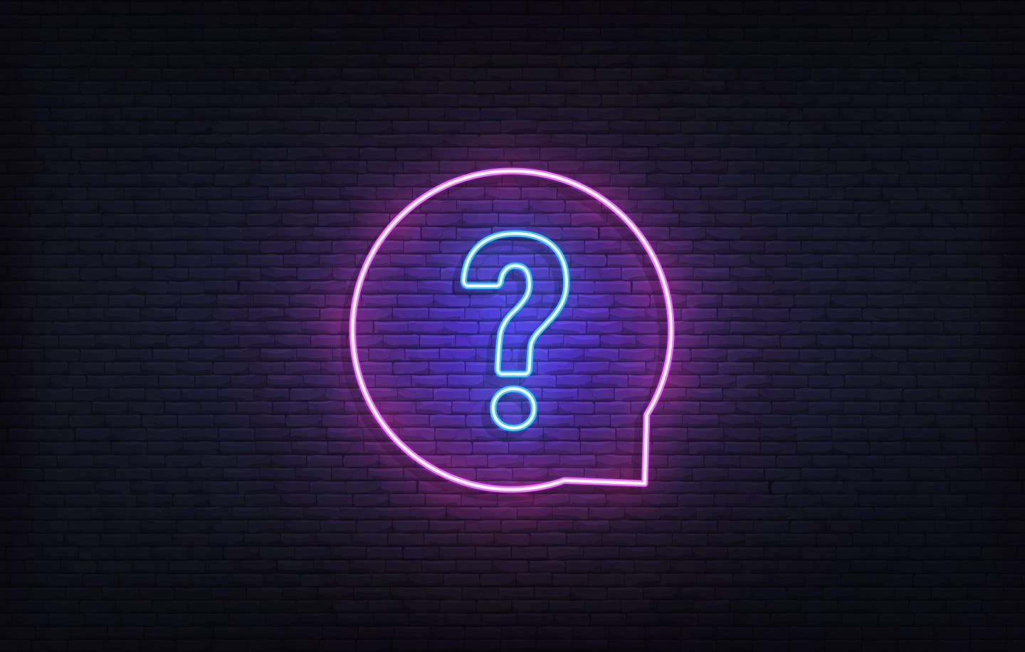 Un brillante letrero de neón de un signo de interrogación para un cuestionario. (Ilustración: MaksymChechel/GettyImages)