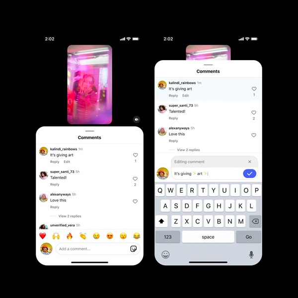 Instagram ahora muestra un "editar" botón después de comentar las publicaciones.